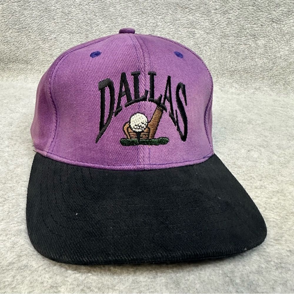 Powder Dallas Golf Hat Cap Purple Black Strapback Logo Cotton Adjustable